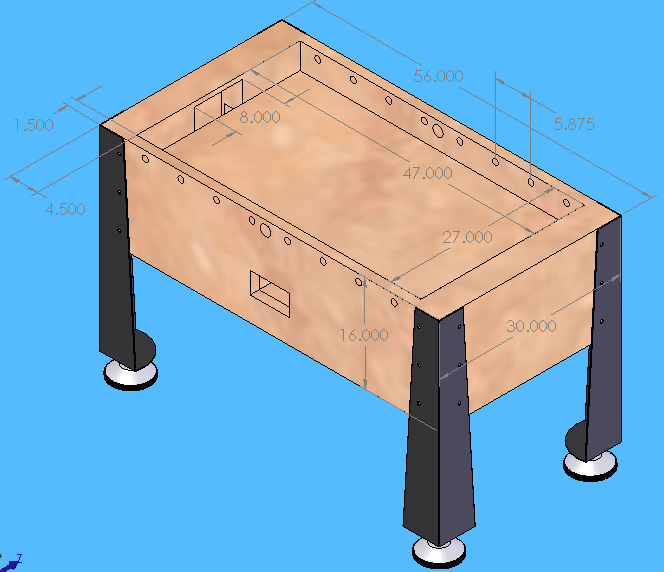 Get Regulation Size Foosball Table Background